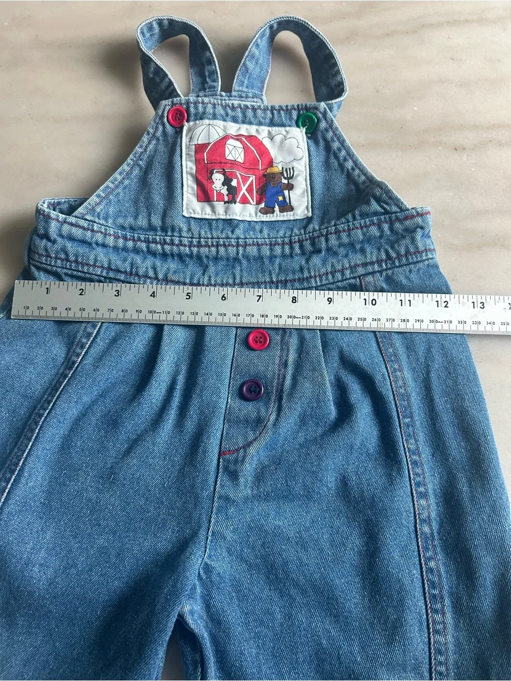 Vtg Christopher Rand Toddler Farm Denim Overalls 2T